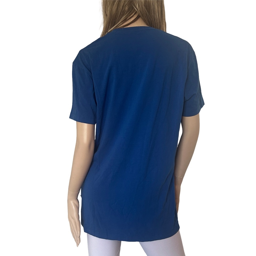 Love Moschino Black Bird Graphic Shirt Pullover Royal Blue Monogrammed UNISEX - Picture 7 of 14